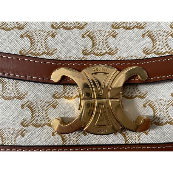 CELINE Teen Triomphe Bag in Triomphe Canvas and Calfskin - Picture 3 of 15